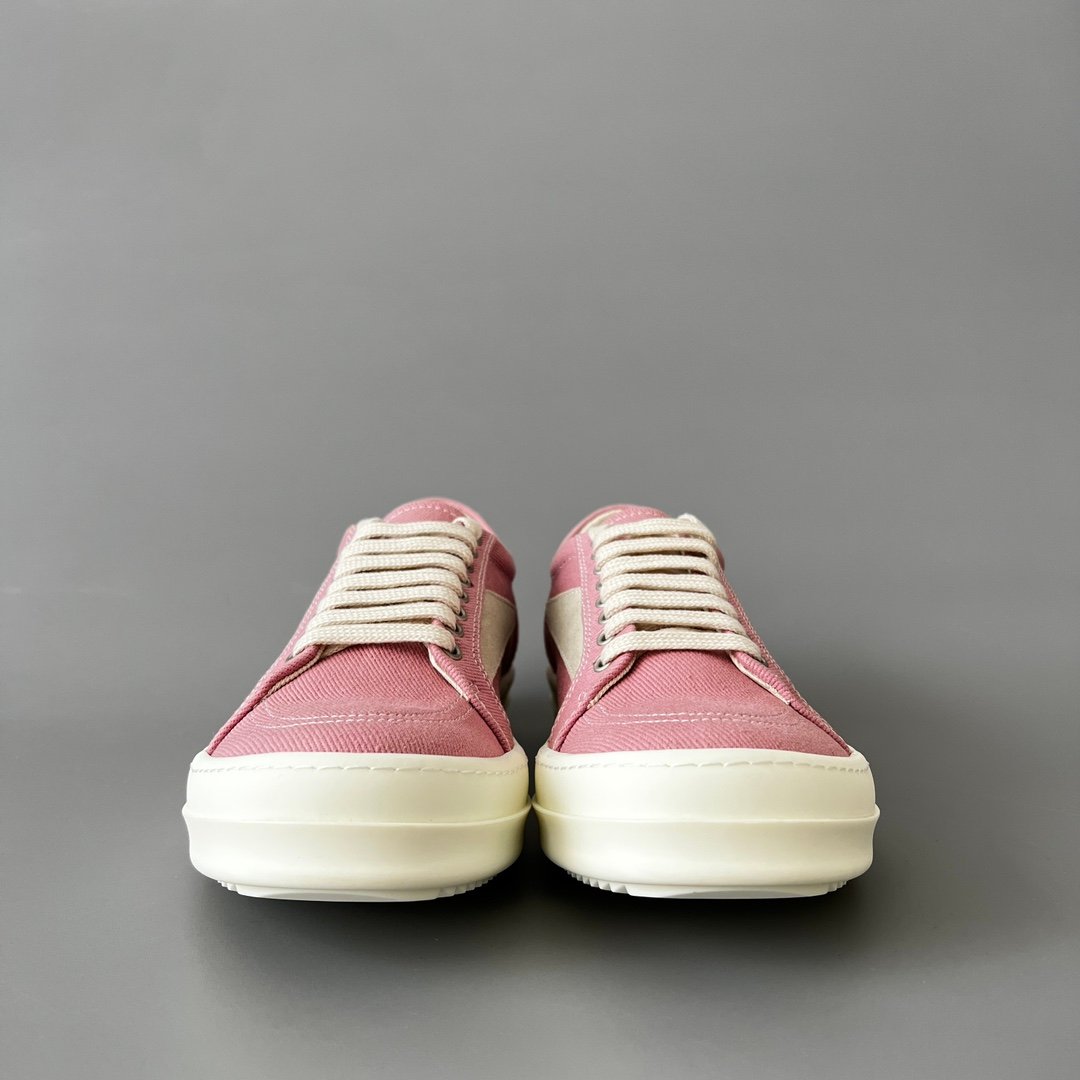 Aurora Custom Rick Owens DRKSHDW Vintage Low Sneaker - Rose Pink Twill (1:1 Deconstructed) - Image 2