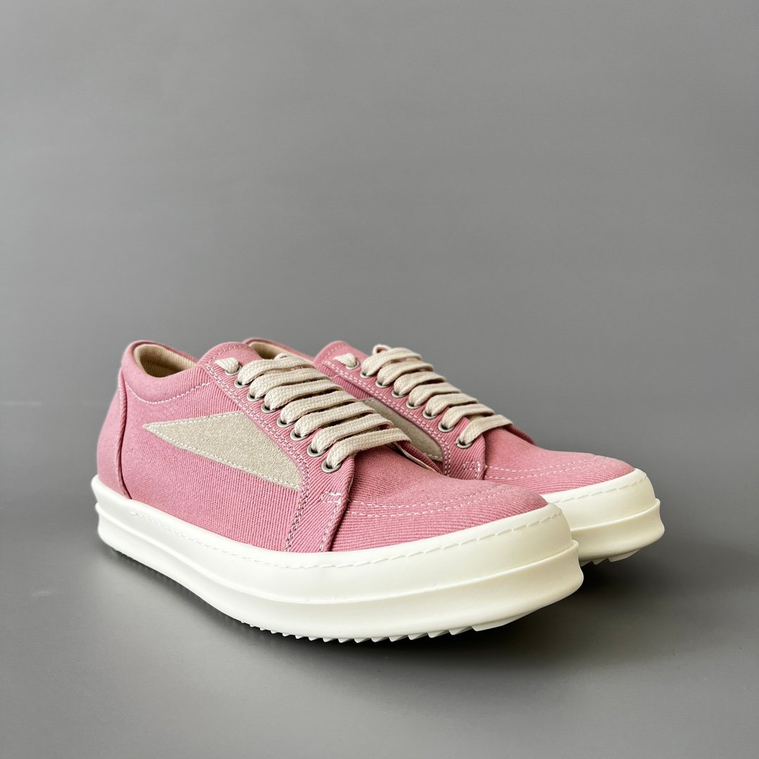 Aurora Custom Rick Owens DRKSHDW Vintage Low Sneaker - Rose Pink Twill (1:1 Deconstructed) - Image 3