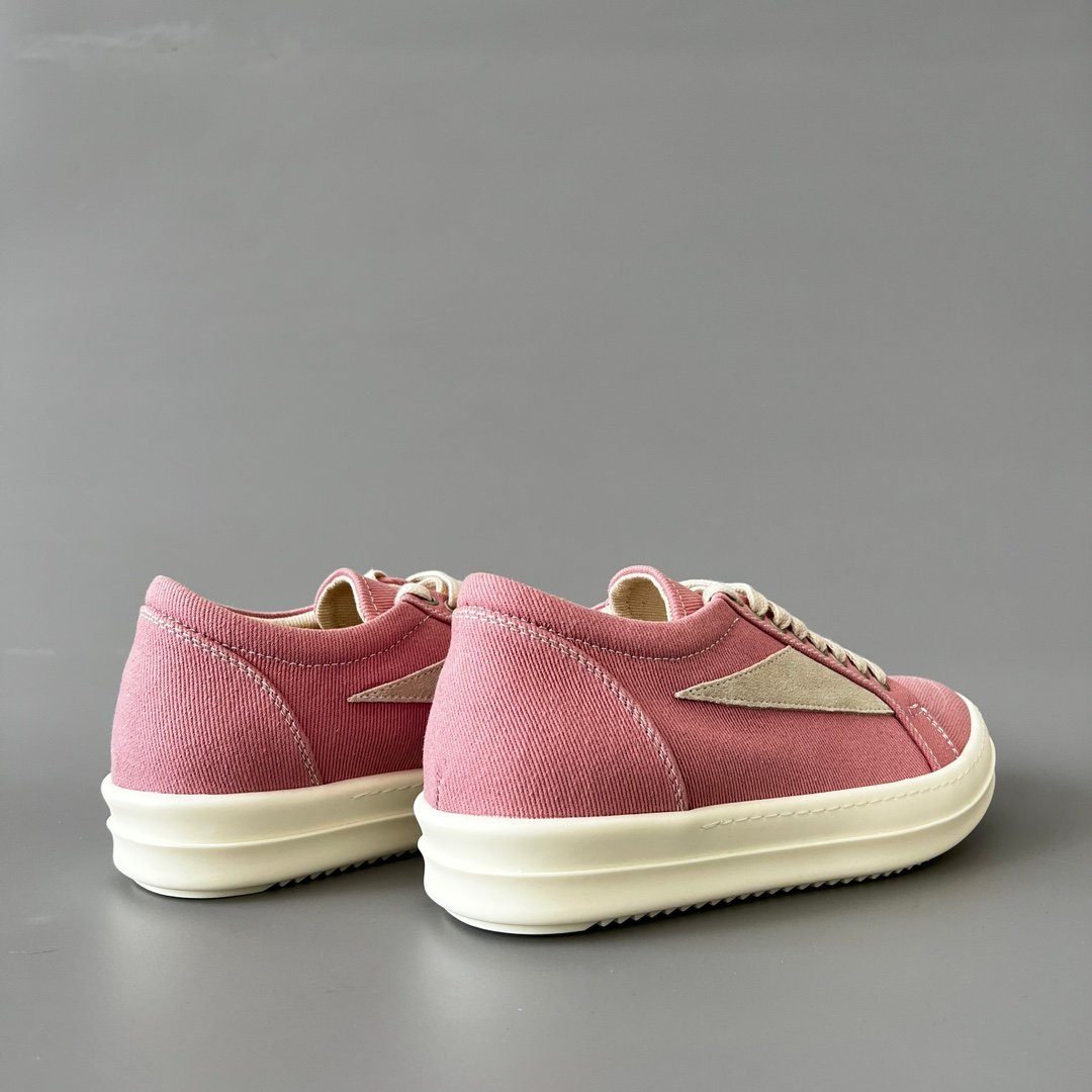 Aurora Custom Rick Owens DRKSHDW Vintage Low Sneaker - Rose Pink Twill (1:1 Deconstructed) - Image 4