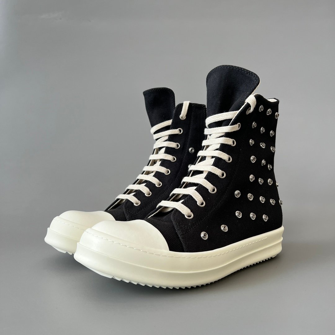 Aurora Custom Rick Owens DRKSHDW Multi-Eyelet Ramones High-Top - Heavy Duty Canvas (1:1 Deconstructed)