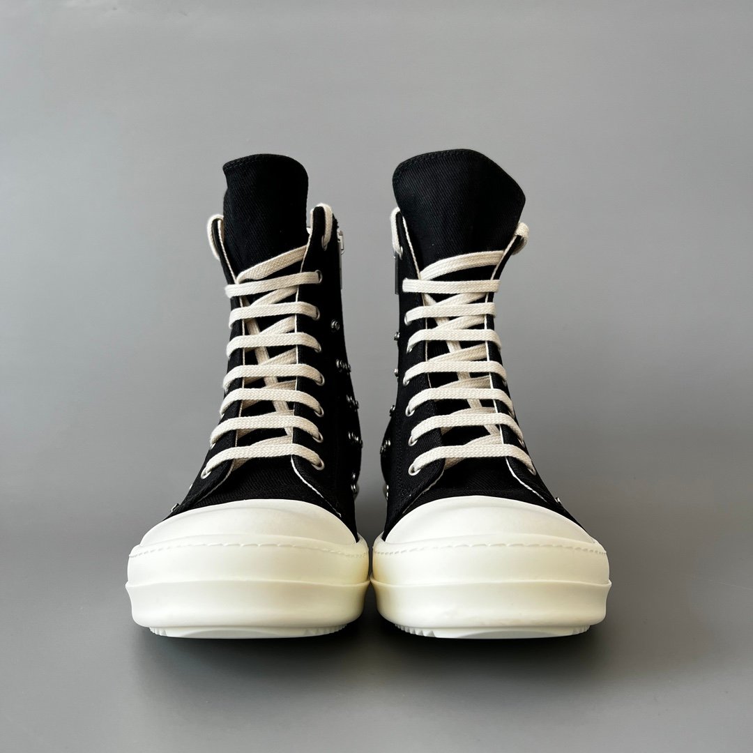Aurora Custom Rick Owens DRKSHDW Multi-Eyelet Ramones High-Top - Heavy Duty Canvas (1:1 Deconstructed) - Image 2
