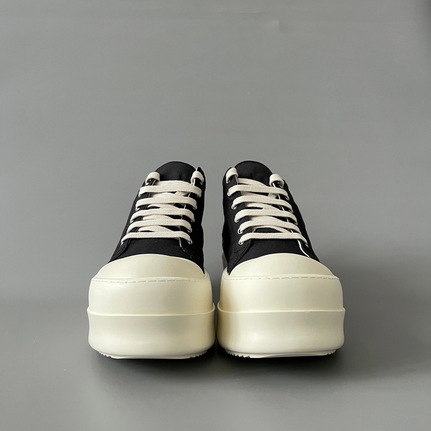 Aurora Custom Rick Owens DRKSHDW Double Bumper Low - Black Canvas (1:1 Deconstructed) - Image 2