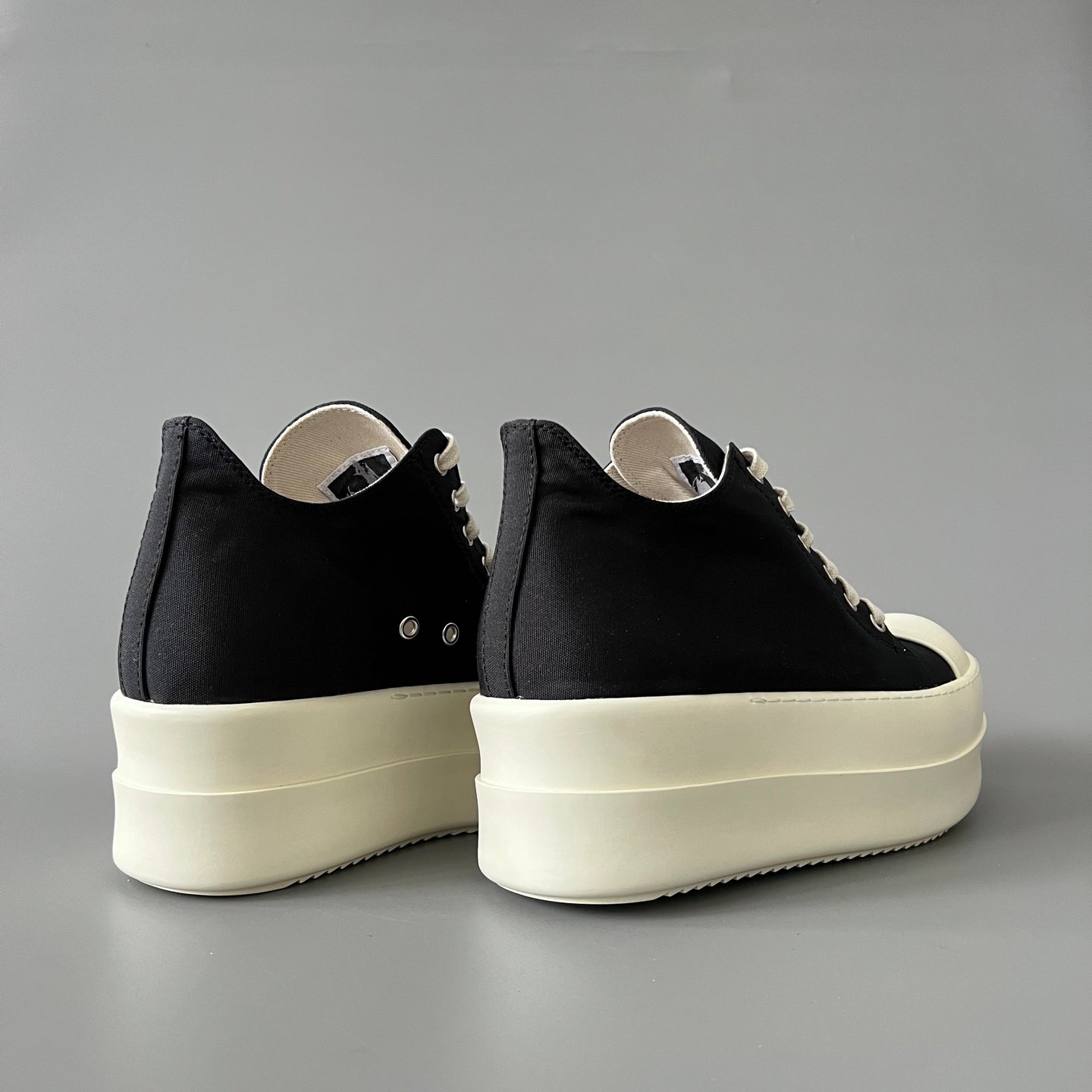 Aurora Custom Rick Owens DRKSHDW Double Bumper Low - Black Canvas (1:1 Deconstructed) - Image 4