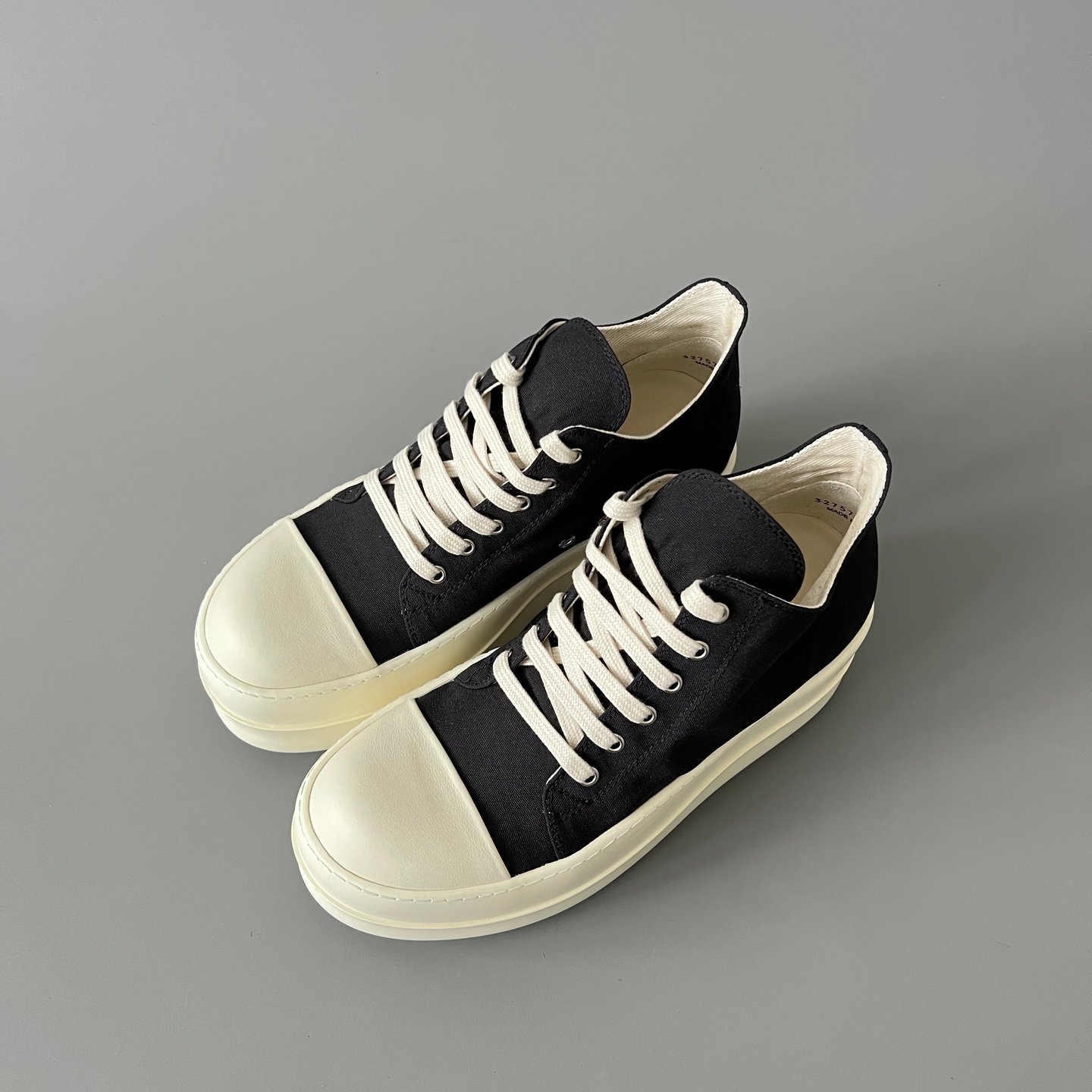 Aurora Custom Rick Owens DRKSHDW Double Bumper Low - Black Canvas (1:1 Deconstructed) - Image 8