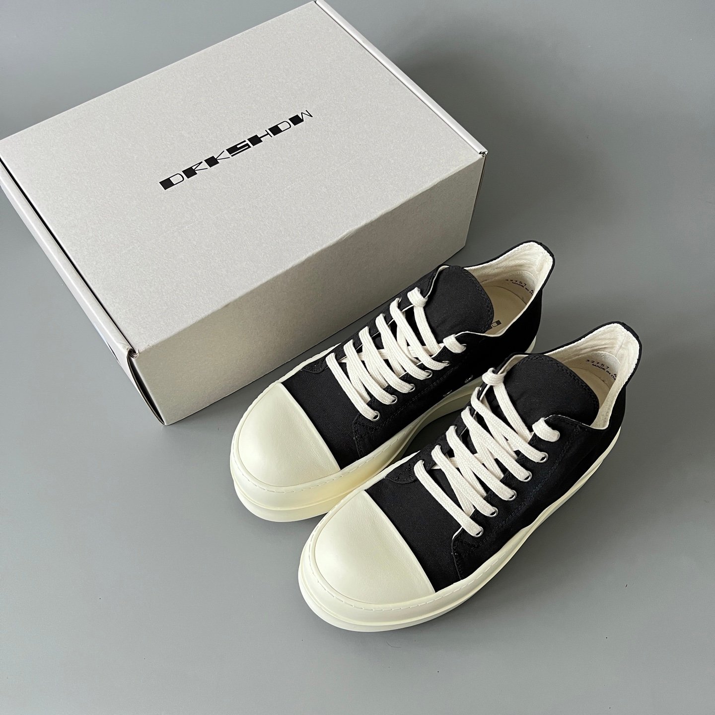 Aurora Custom Rick Owens DRKSHDW Double Bumper Low - Black Canvas (1:1 Deconstructed) - Image 9