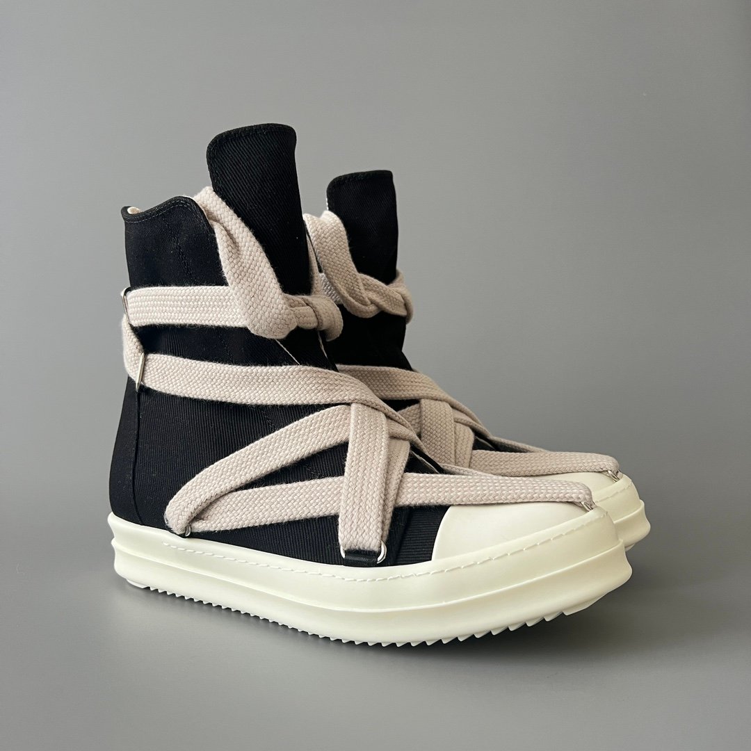Aurora Custom Rick Owens DRKSHDW Megalace High-Top - Heavy Duty Canvas (1:1 Deconstructed) - Image 3