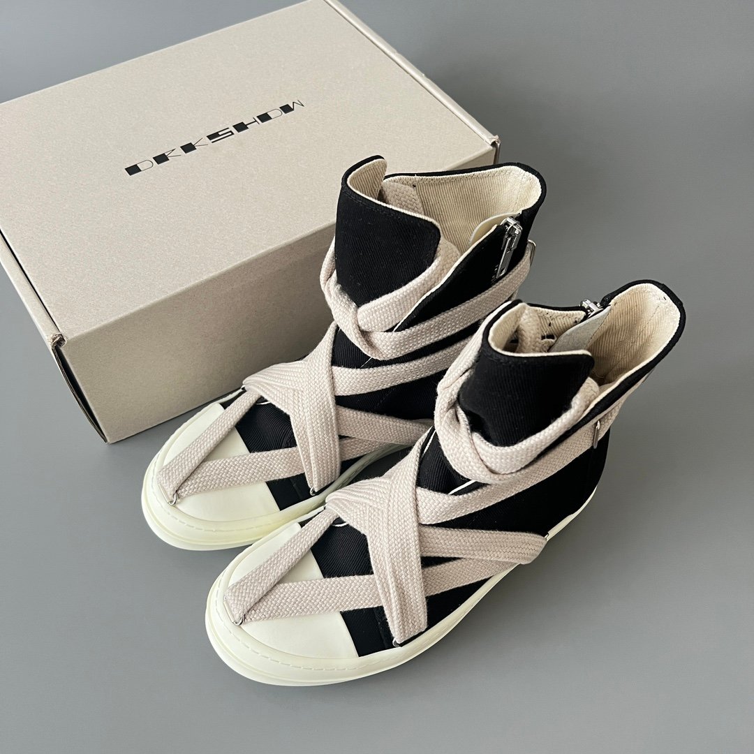 Aurora Custom Rick Owens DRKSHDW Megalace High-Top - Heavy Duty Canvas (1:1 Deconstructed) - Image 9