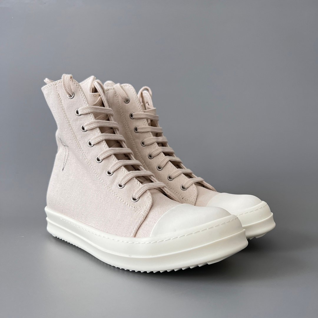 Aurora Custom Rick Owens DRKSHDW Pentagram High-Top - Premium Milk White Canvas (1:1 Deconstructed) - Image 3