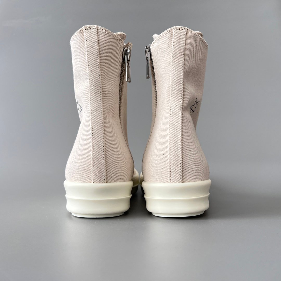 Aurora Custom Rick Owens DRKSHDW Pentagram High-Top - Premium Milk White Canvas (1:1 Deconstructed) - Image 5