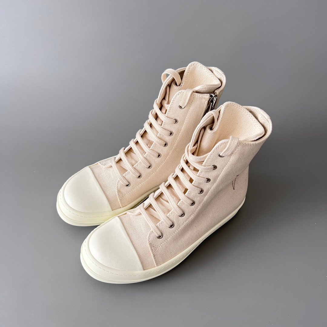 Aurora Custom Rick Owens DRKSHDW Pentagram High-Top - Premium Milk White Canvas (1:1 Deconstructed) - Image 8
