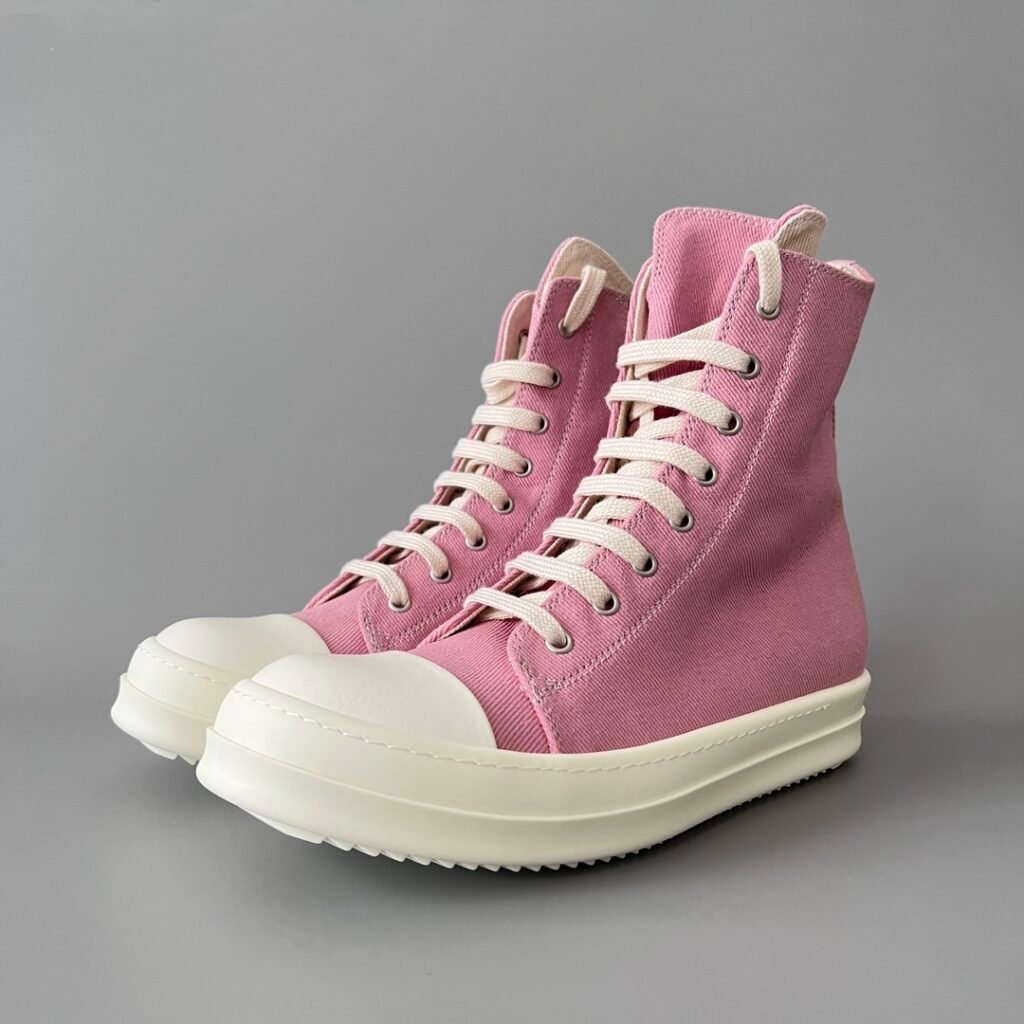 Aurora Custom Rick Owens DRKSHDW Classic High-Top - Premium Dusty Pink Canvas (1:1 Deconstructed)