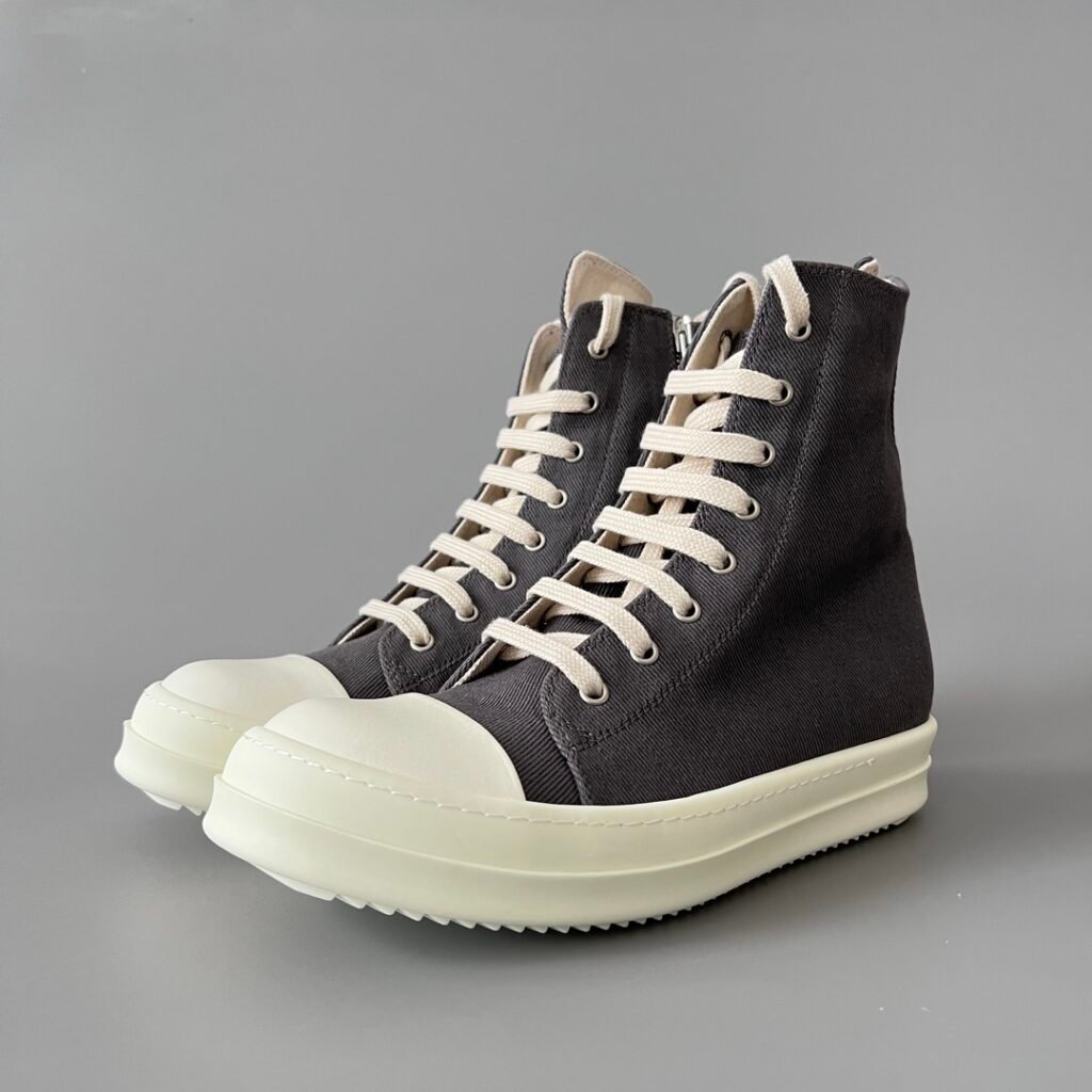 Aurora Custom Rick Owens DRKSHDW Classic High-Top - Dark Dust Grey Canvas (1:1 Deconstructed)