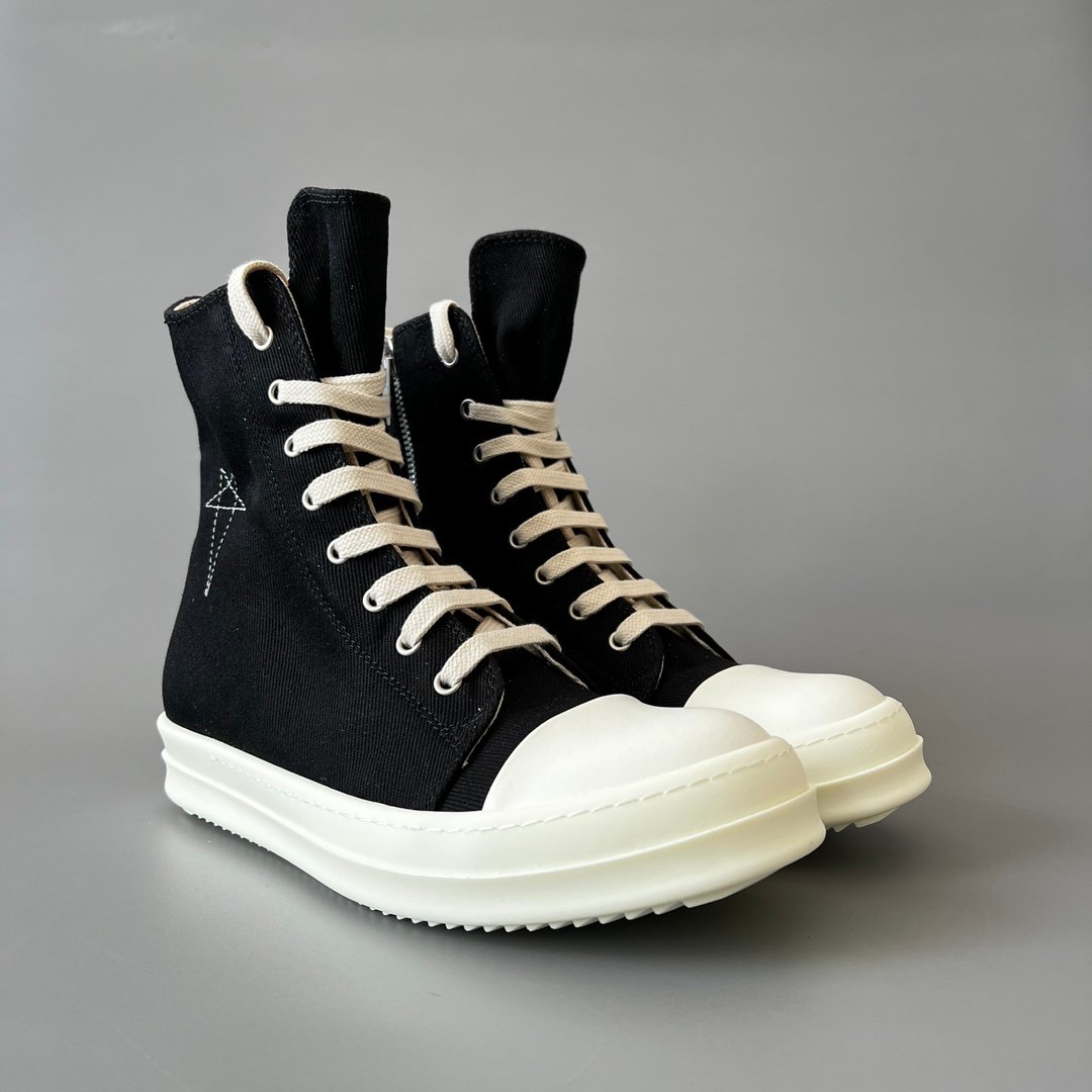 Aurora Custom Rick Owens DRKSHDW Pentagram High-Top - Premium Black Canvas (1:1 Deconstructed) - Image 3