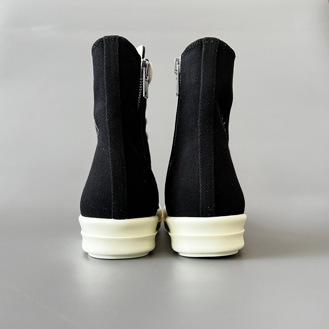 Aurora Custom Rick Owens DRKSHDW Pentagram High-Top - Premium Black Canvas (1:1 Deconstructed) - Image 5
