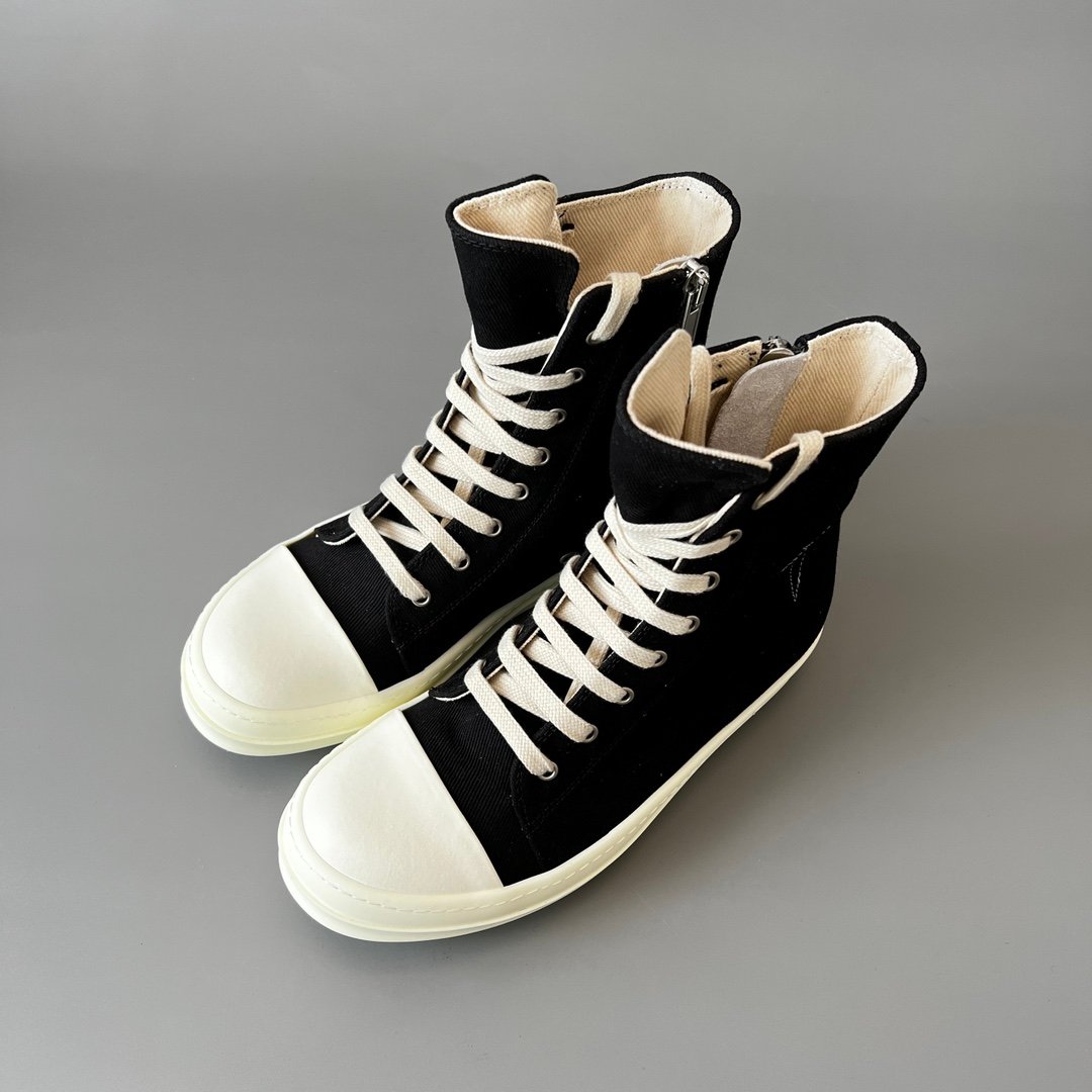 Aurora Custom Rick Owens DRKSHDW Pentagram High-Top - Premium Black Canvas (1:1 Deconstructed) - Image 8