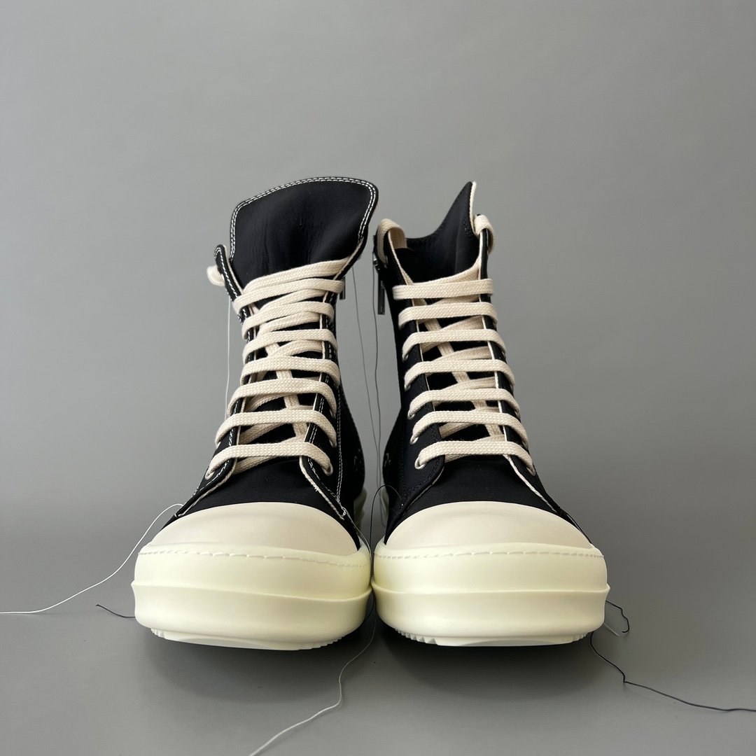 Aurora Custom Rick Owens DRKSHDW Hanging Threads High-Top - Heavy Duty Canvas (1:1 Deconstructed) - Image 2