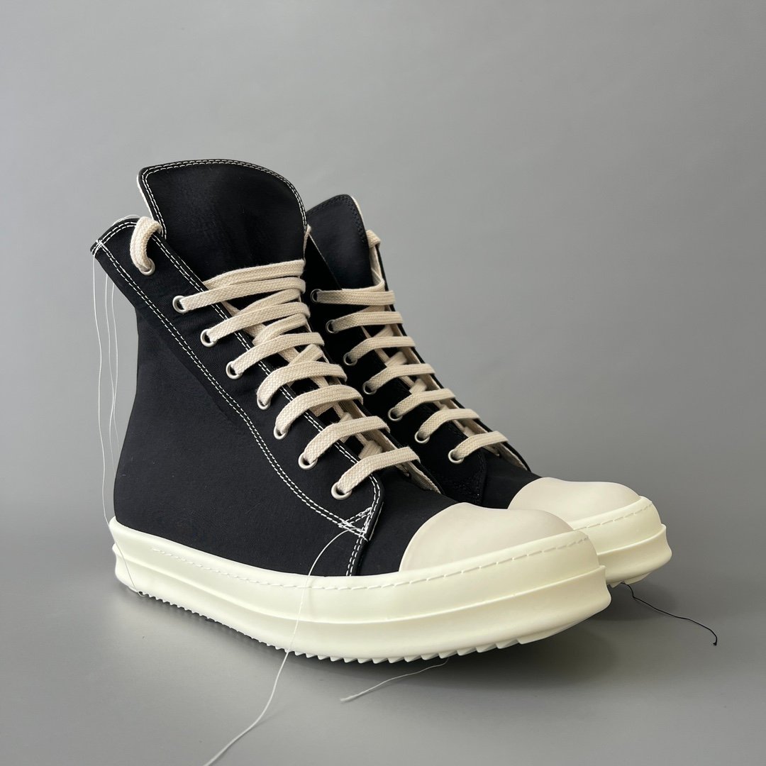 Aurora Custom Rick Owens DRKSHDW Hanging Threads High-Top - Heavy Duty Canvas (1:1 Deconstructed) - Image 3