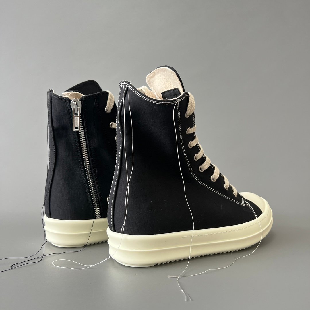Aurora Custom Rick Owens DRKSHDW Hanging Threads High-Top - Heavy Duty Canvas (1:1 Deconstructed) - Image 4