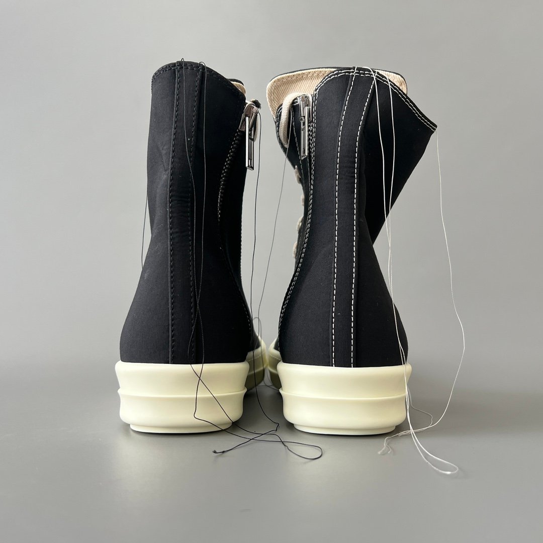 Aurora Custom Rick Owens DRKSHDW Hanging Threads High-Top - Heavy Duty Canvas (1:1 Deconstructed) - Image 5