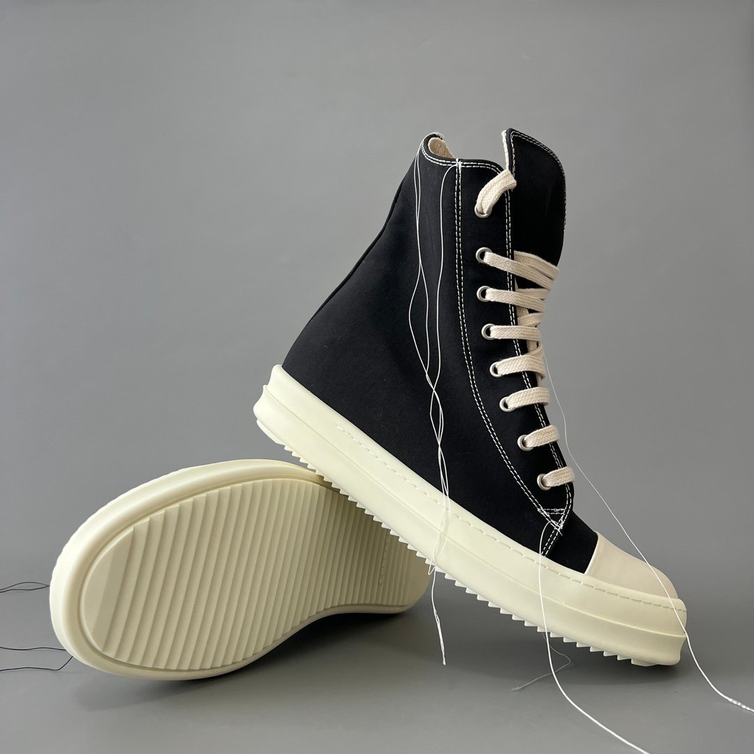 Aurora Custom Rick Owens DRKSHDW Hanging Threads High-Top - Heavy Duty Canvas (1:1 Deconstructed) - Image 7