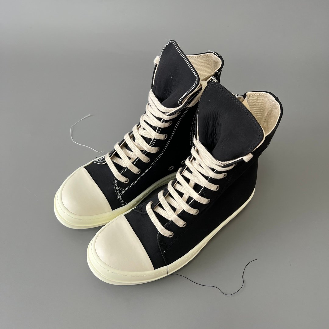 Aurora Custom Rick Owens DRKSHDW Hanging Threads High-Top - Heavy Duty Canvas (1:1 Deconstructed) - Image 8