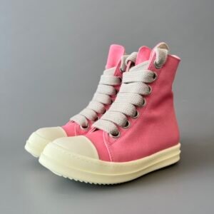 Aurora Custom Rick Owens DRKSHDW Classic High-Top Jumbo Lace - Premium Pink Canvas (1:1 Deconstructed)