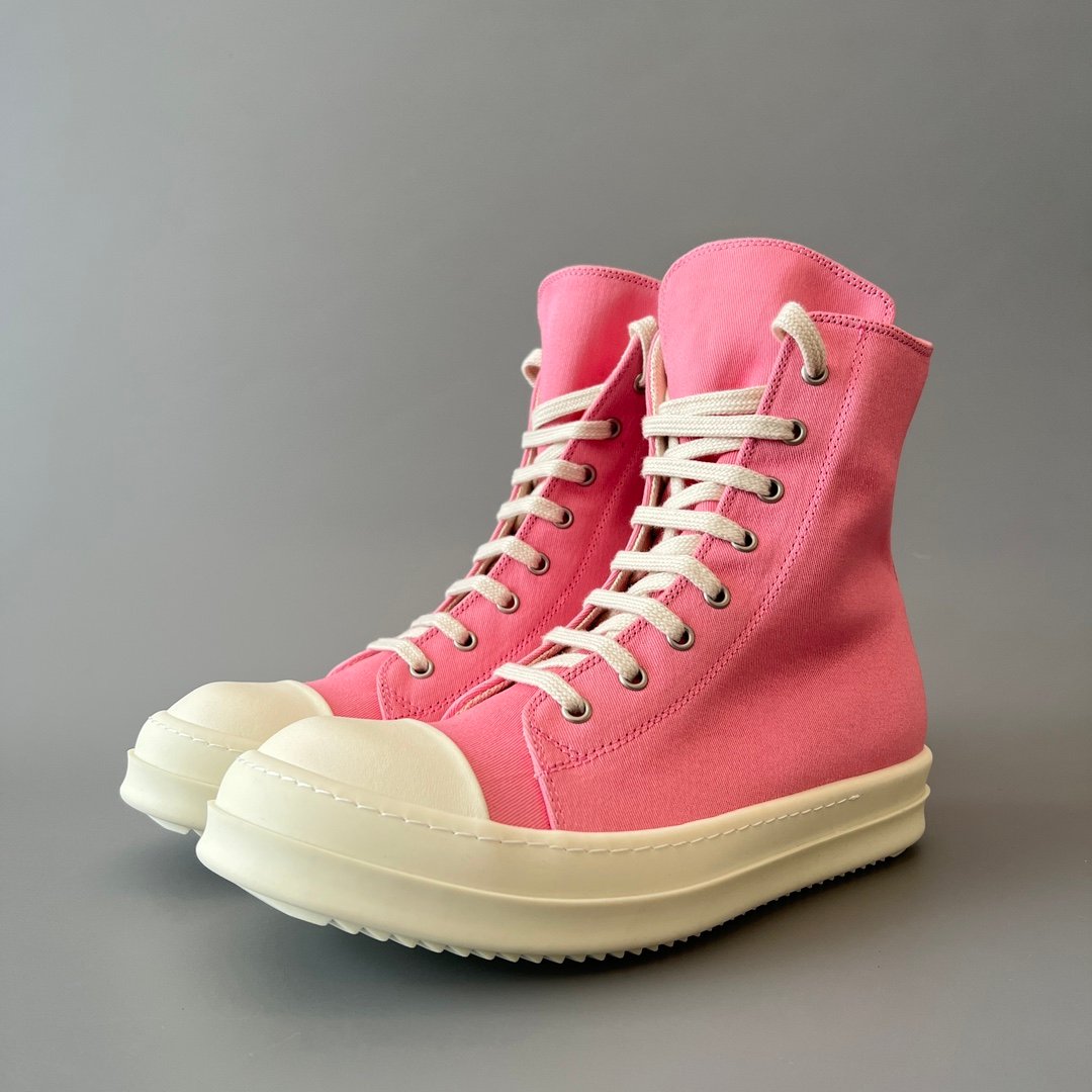 Aurora Custom Rick Owens DRKSHDW Classic High-Top - Premium Pink Canvas (1:1 Deconstructed)