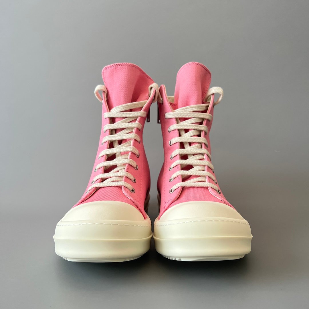 Aurora Custom Rick Owens DRKSHDW Classic High-Top - Premium Pink Canvas (1:1 Deconstructed) - Image 2