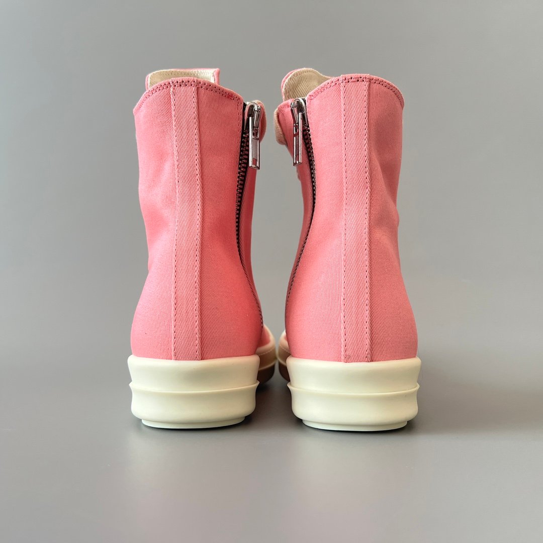 Aurora Custom Rick Owens DRKSHDW Classic High-Top - Premium Pink Canvas (1:1 Deconstructed) - Image 5