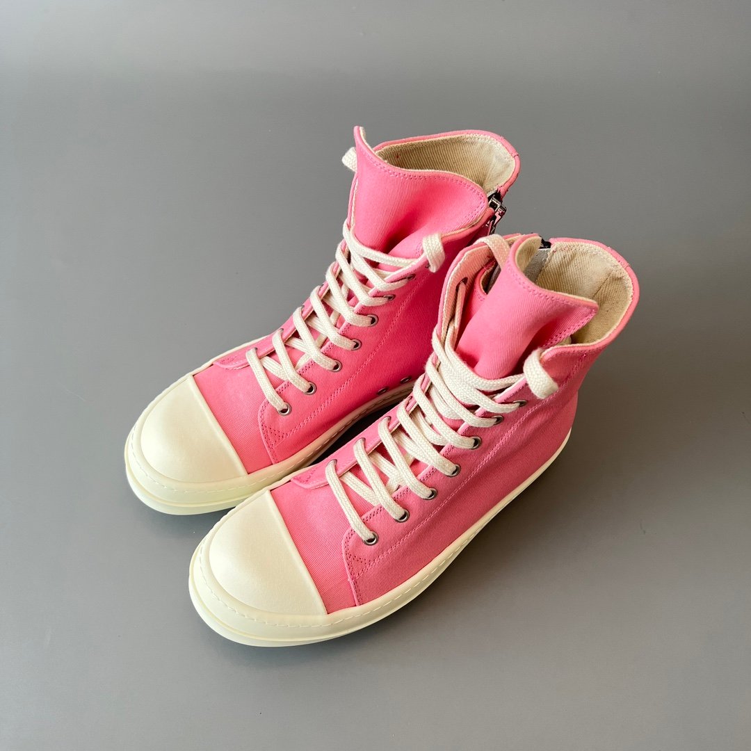Aurora Custom Rick Owens DRKSHDW Classic High-Top - Premium Pink Canvas (1:1 Deconstructed) - Image 8
