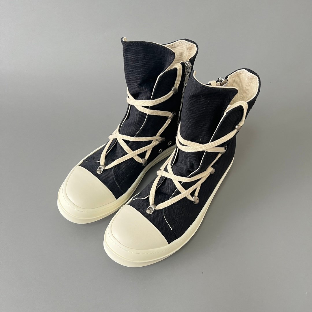 Aurora Custom Rick Owens DRKSHDW Hexagram Hook High-Top - Heavy Duty Canvas (1:1 Deconstructed) - Image 8