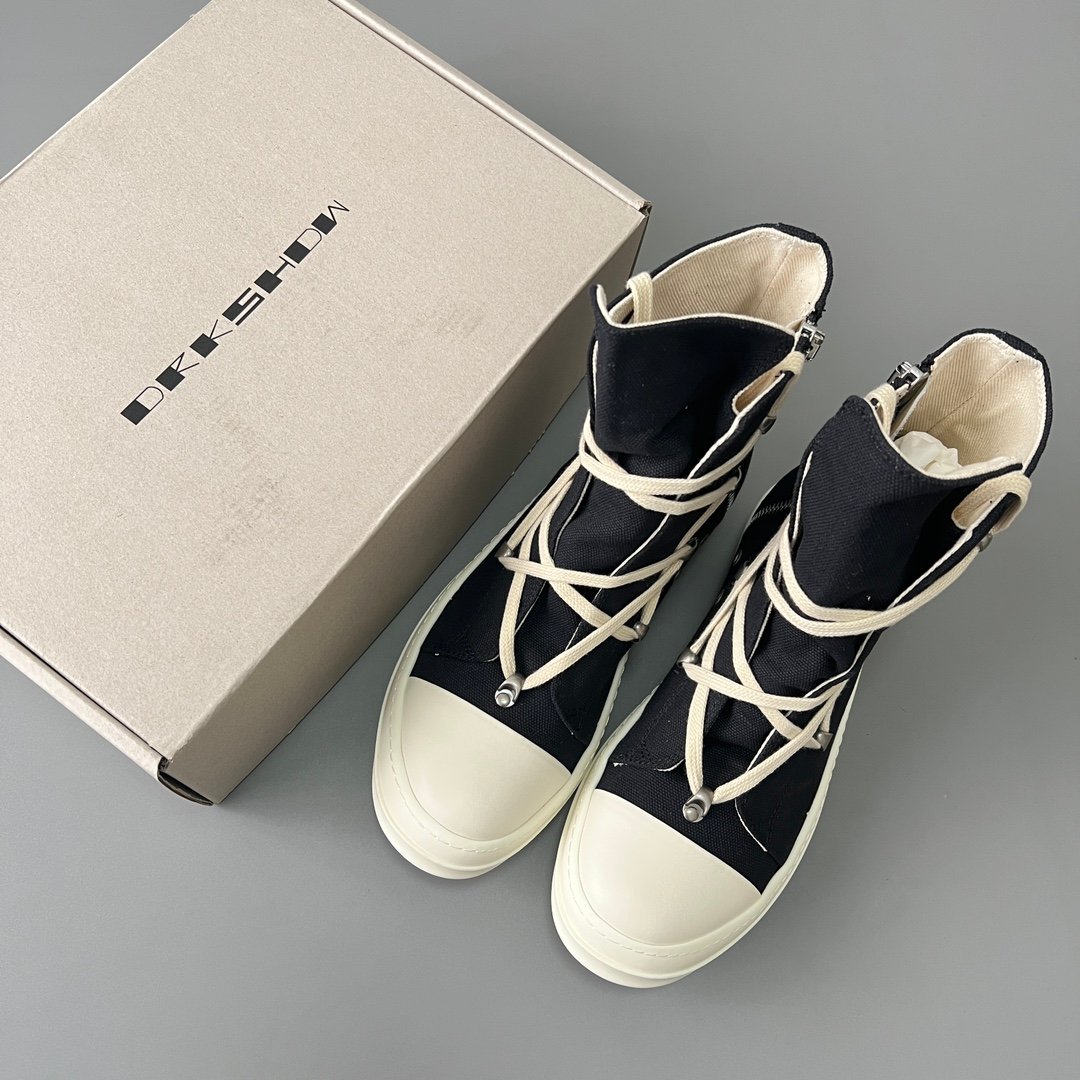 Aurora Custom Rick Owens DRKSHDW Hexagram Hook High-Top - Heavy Duty Canvas (1:1 Deconstructed) - Image 9