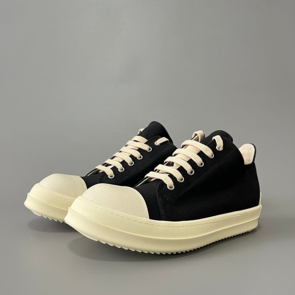 Aurora Custom Rick Owens DRKSHDW Classic Ramones Low - Black Canvas (1:1 Deconstructed)