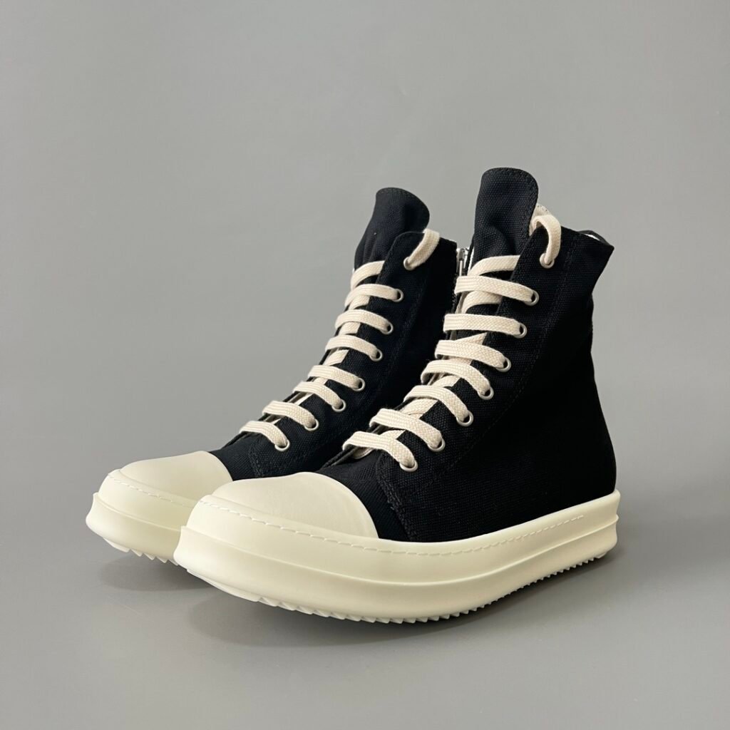 urora Custom Rick Owens DRKSHDW Classic High-Top - Heavy Duty Black Canvas