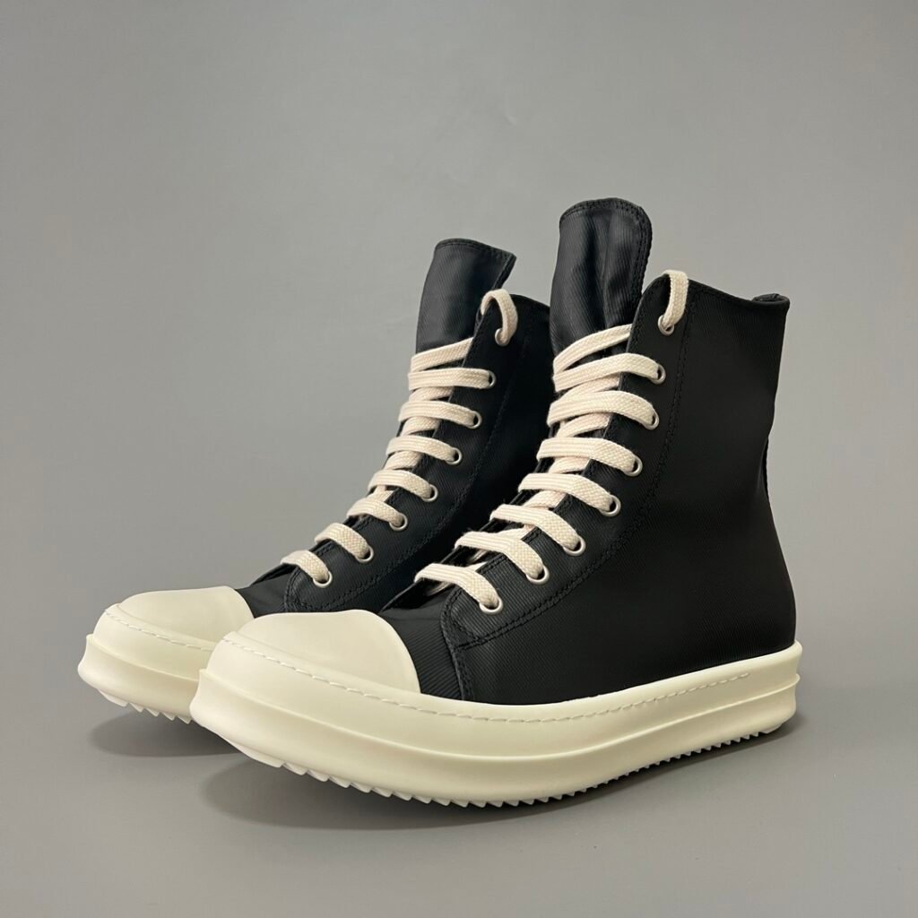 Aurora Custom Rick Owens DRKSHDW Classic High-Top - Premium Black Flight Satin (1:1 Deconstructed)