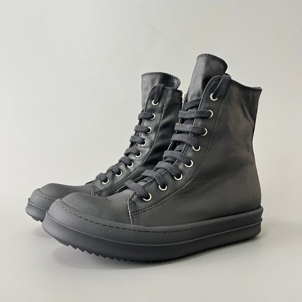 Aurora Custom Rick Owens DRKSHDW Classic High-Top - Triple Black Flight Satin (1:1 Deconstructed)