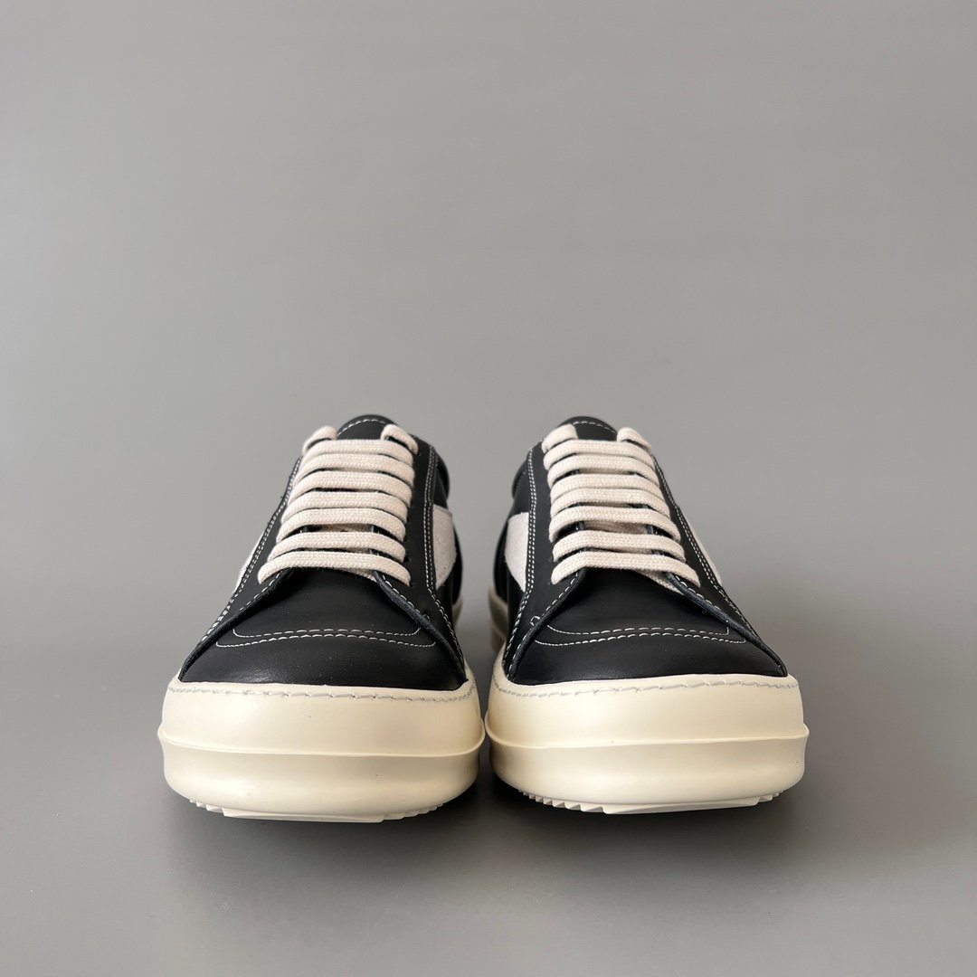 Aurora Custom Rick Owens Vintage Low Sneaker - Premium Black Leather (1:1 Deconstructed) - Image 2