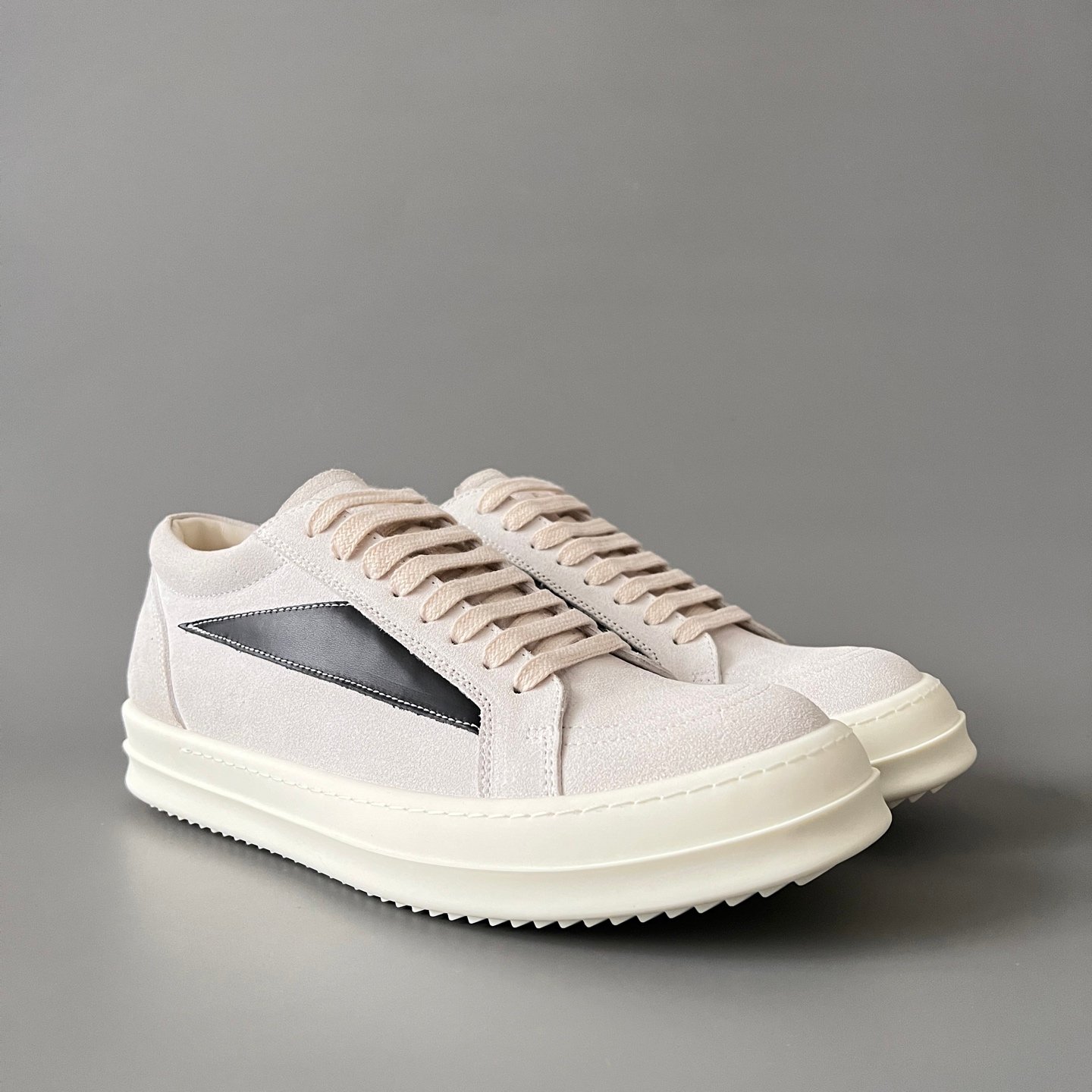 Aurora Custom Rick Owens DRKSHDW Vintage Low Sneaker - Milk White Suede (1:1 Deconstructed) - Image 3
