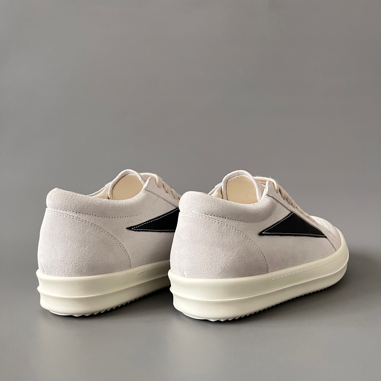 Aurora Custom Rick Owens DRKSHDW Vintage Low Sneaker - Milk White Suede (1:1 Deconstructed) - Image 4