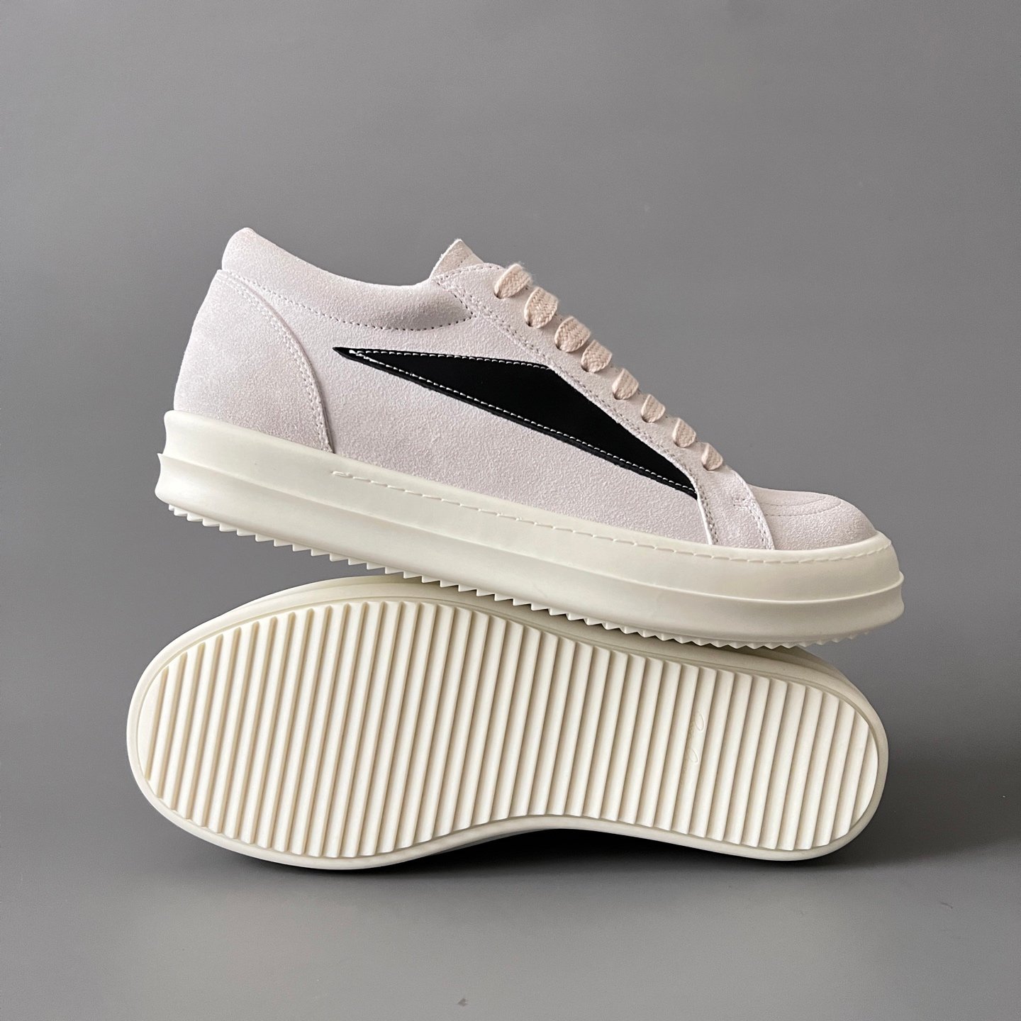 Aurora Custom Rick Owens DRKSHDW Vintage Low Sneaker - Milk White Suede (1:1 Deconstructed) - Image 6