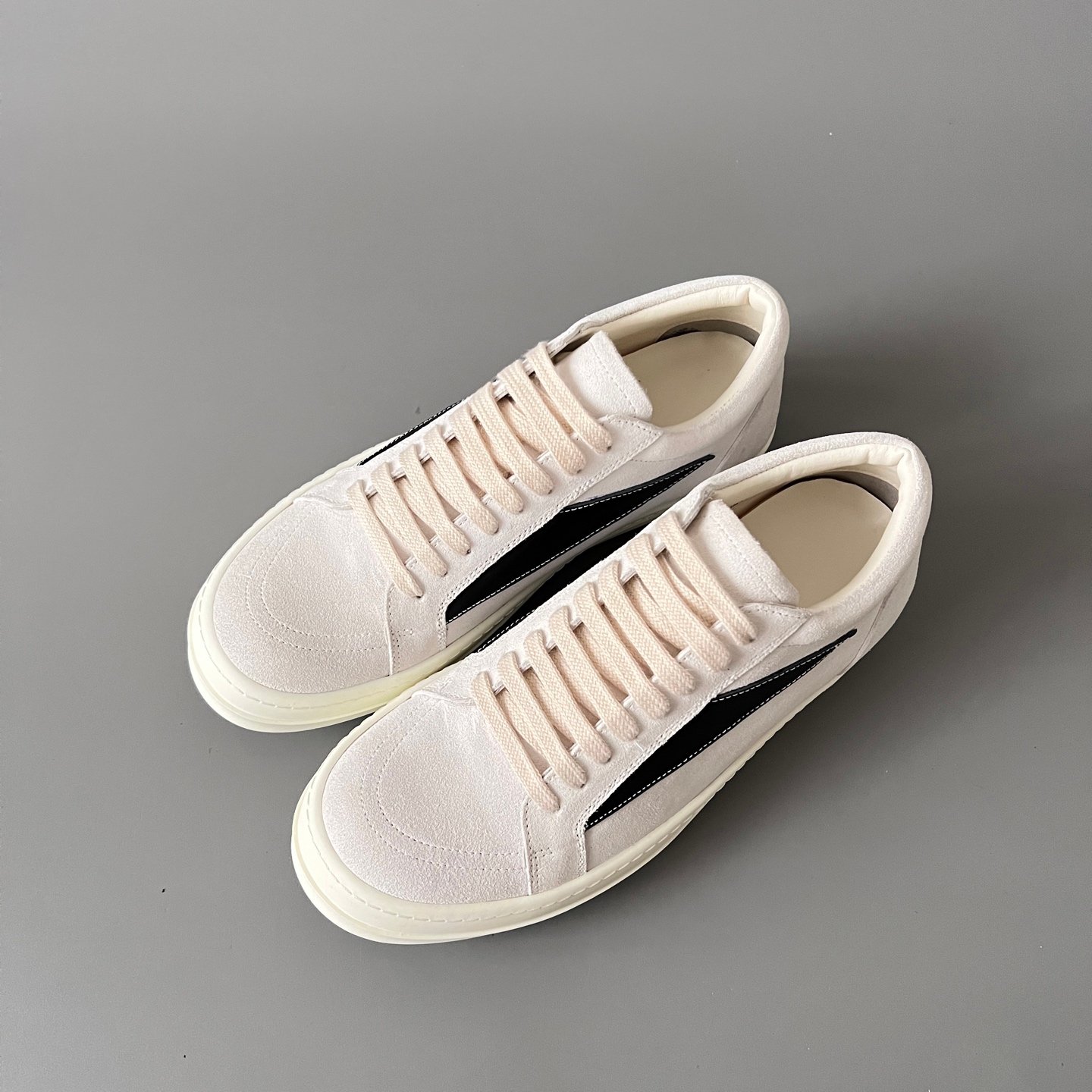 Aurora Custom Rick Owens DRKSHDW Vintage Low Sneaker - Milk White Suede (1:1 Deconstructed) - Image 8