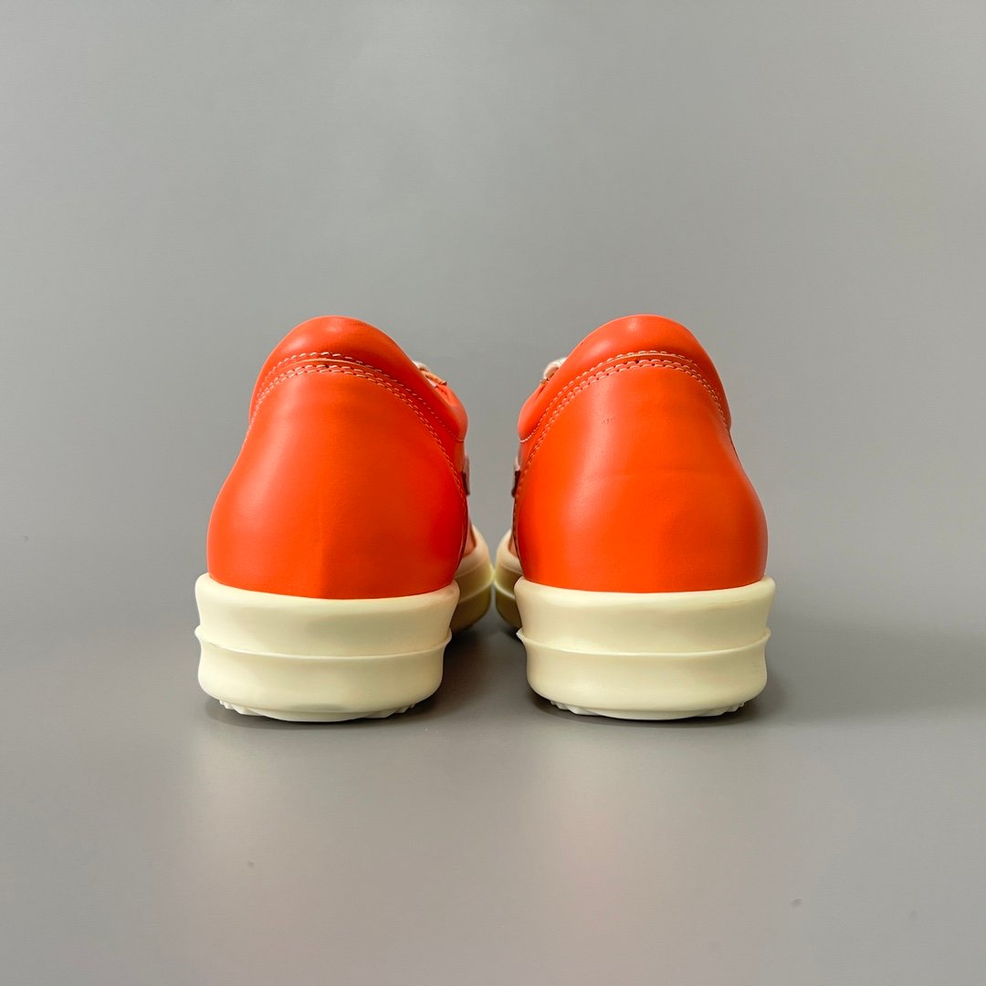 Aurora Custom Rick Owens Vintage Low Sneaker - Vibrant Orange Leather (1:1 Deconstructed) - Image 5