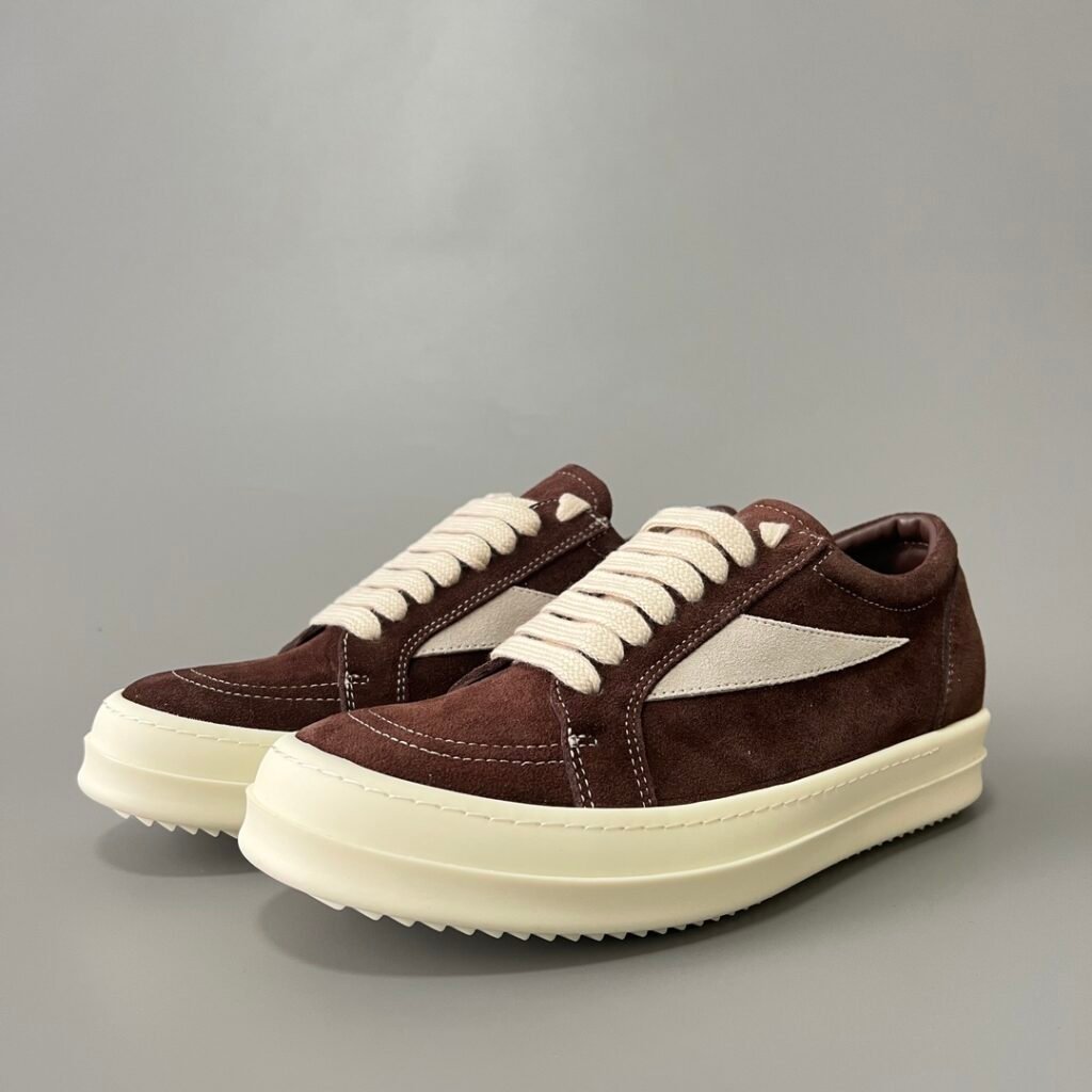 Aurora Custom Rick Owens Vintage Low Sneaker - Premium Chocolate Brown Suede (1:1 Deconstructed)