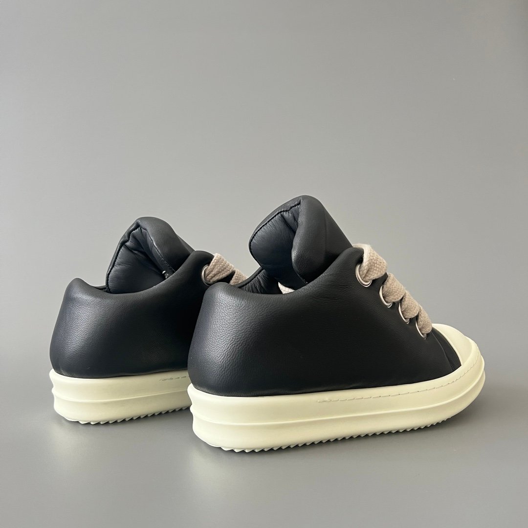 Aurora Custom Rick Owens Mainline Jumbo Lace Low - Black Leather (1:1 Deconstructed) - Image 4