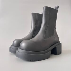 Aurora Custom Rick Owens Mainline Beatle Bozo Tractor Chelsea Boots - Premium Black Leather (1:1 Deconstructed)