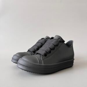 Aurora Custom Rick Owens Jumbo Lace Low - Triple Black Leather (1:1 Deconstructed)