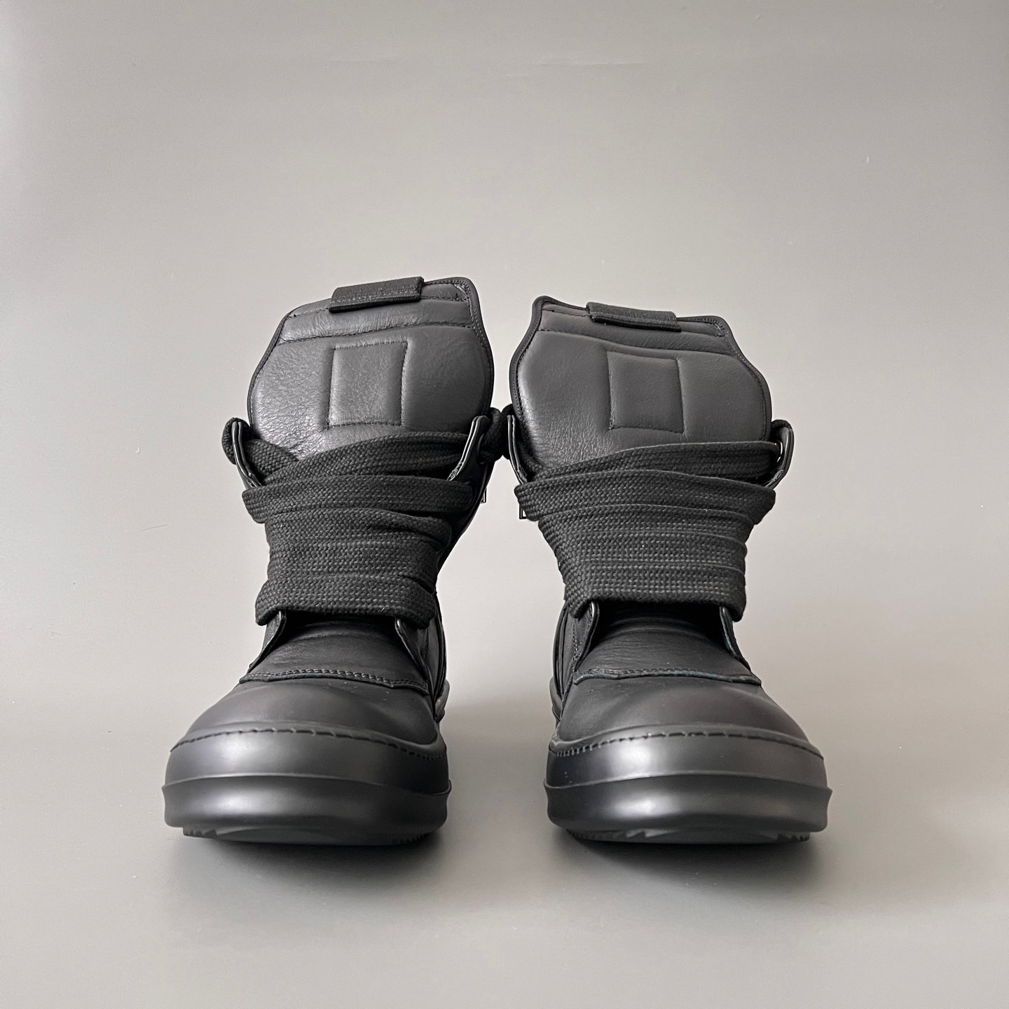 Aurora Custom Rick Owens Mainline Geobasket - "Murdered Out" Triple Black Leather (1:1 Deconstructed) - Image 2
