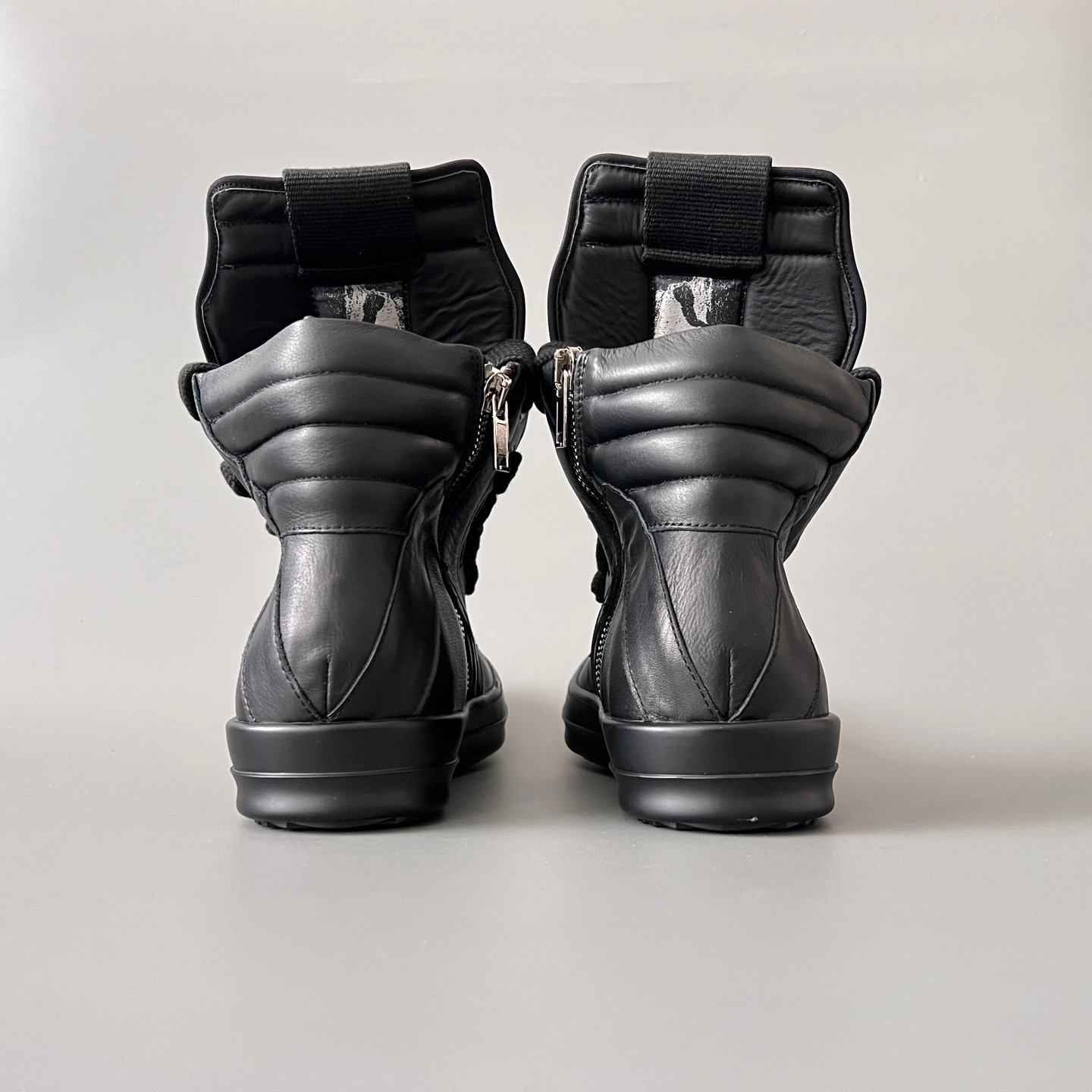 Aurora Custom Rick Owens Mainline Geobasket - "Murdered Out" Triple Black Leather (1:1 Deconstructed) - Image 5