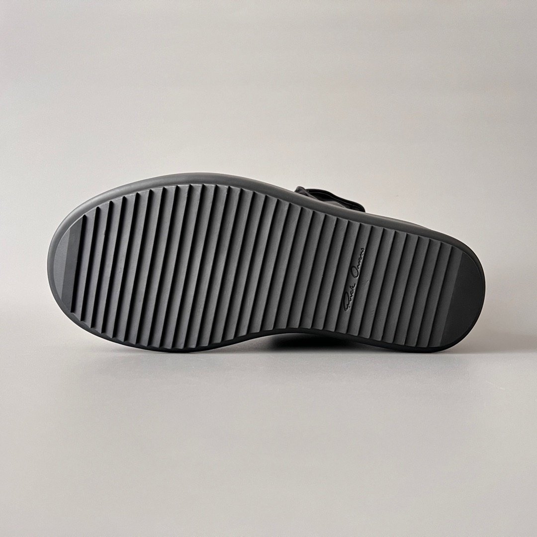 Aurora Custom Rick Owens Mainline Mega Bumper Geobasket - "Murdered Out" Triple Black Leather (1:1 Deconstructed) - Image 6
