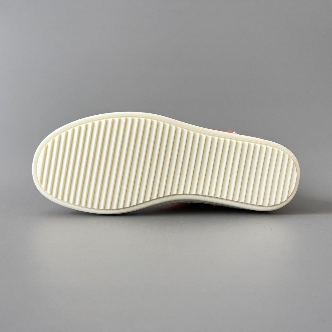 Aurora Custom Rick Owens Mainline High-Top - Premium Orange Pony Hair (1:1 Deconstructed) - Image 5